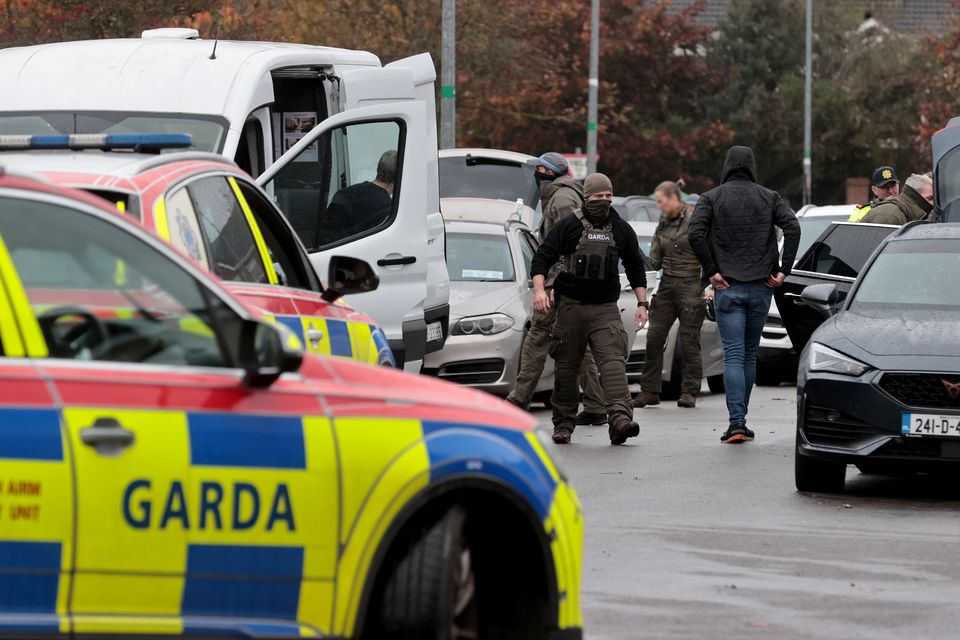 Gardaí at the scene in Navan. Photo: Gerry Mooney